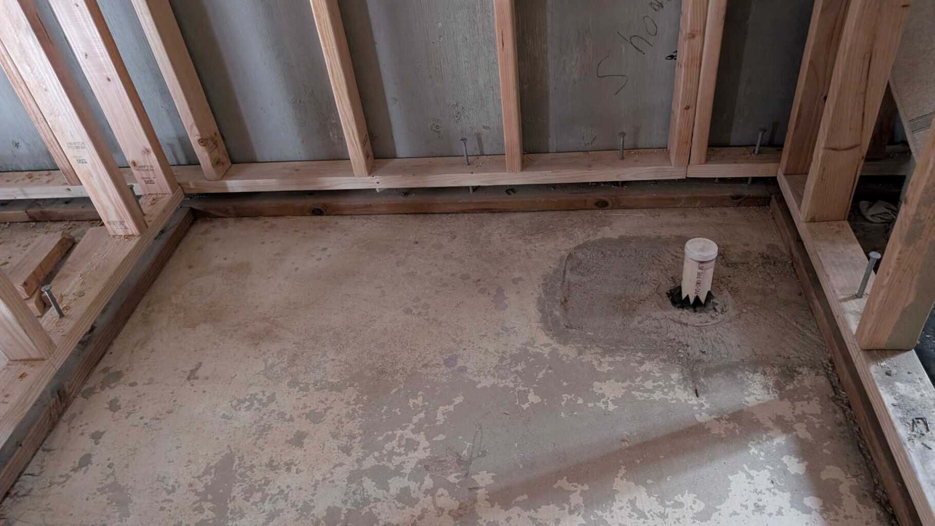 Secondary bath shower pan to be packed