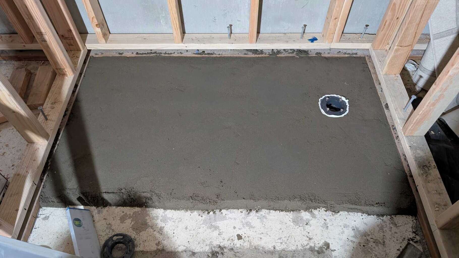 Secondary shower pan prepan packed