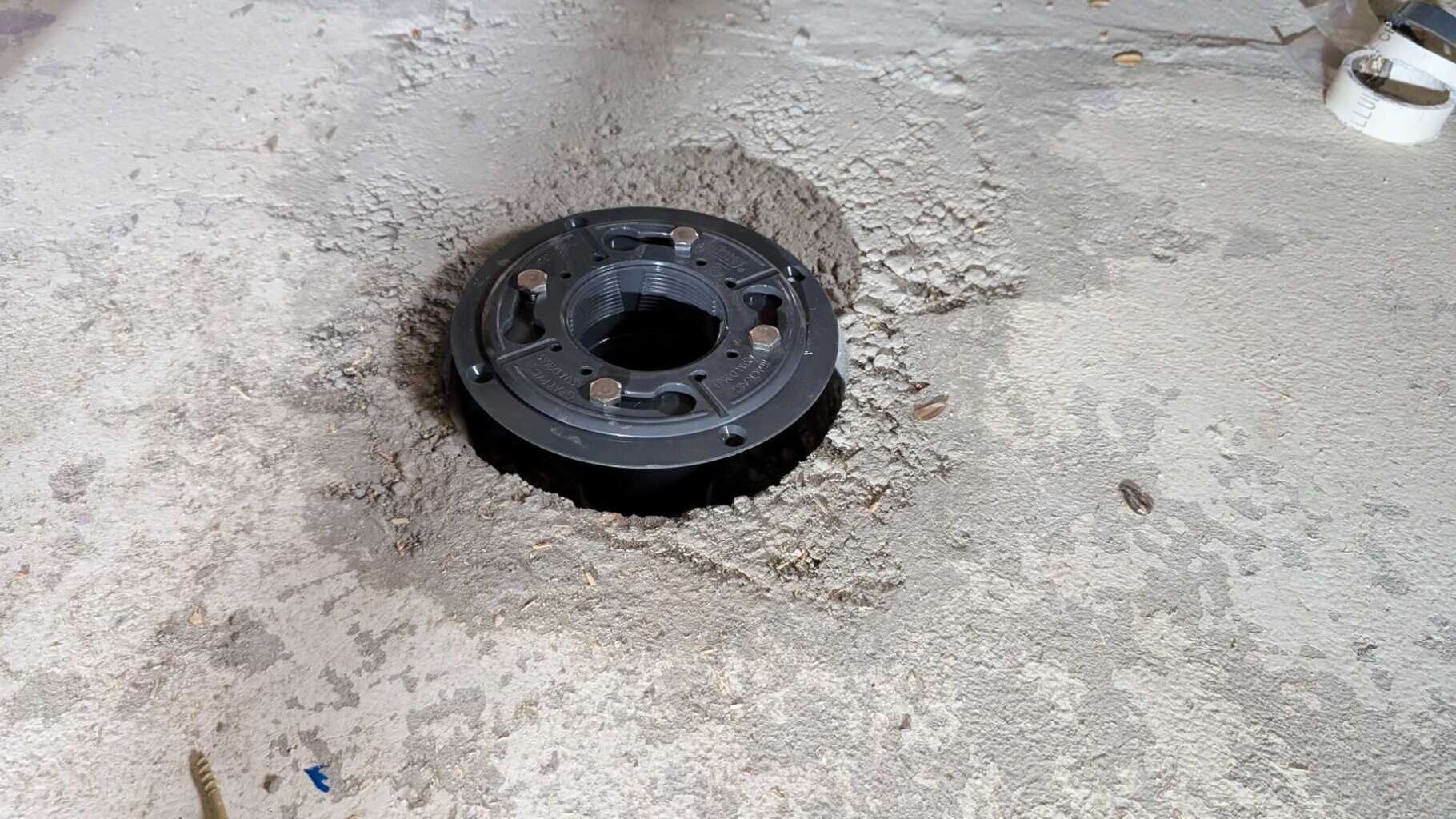 Drain installed in primary shower