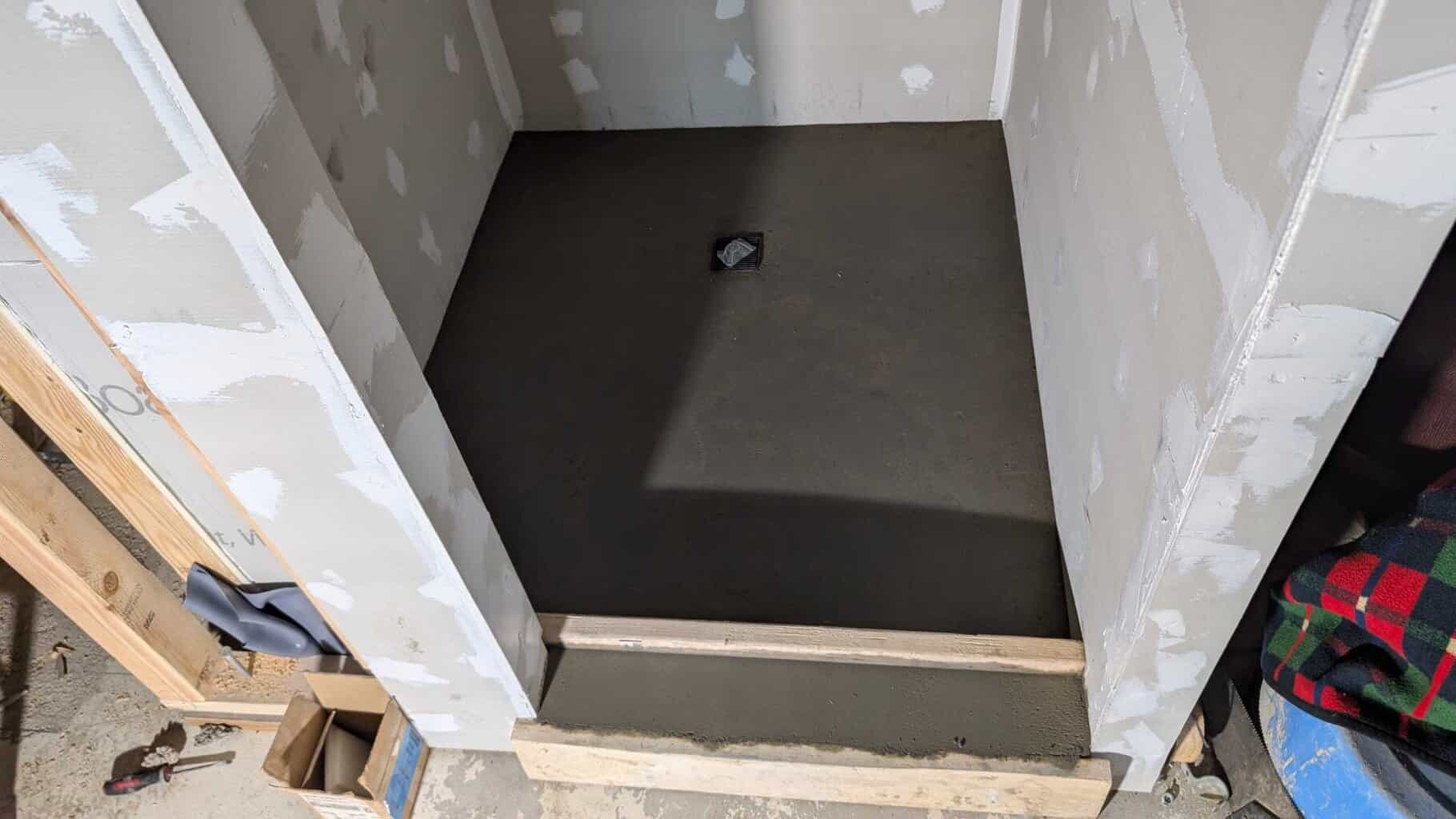 Shower pan packed in primary shower