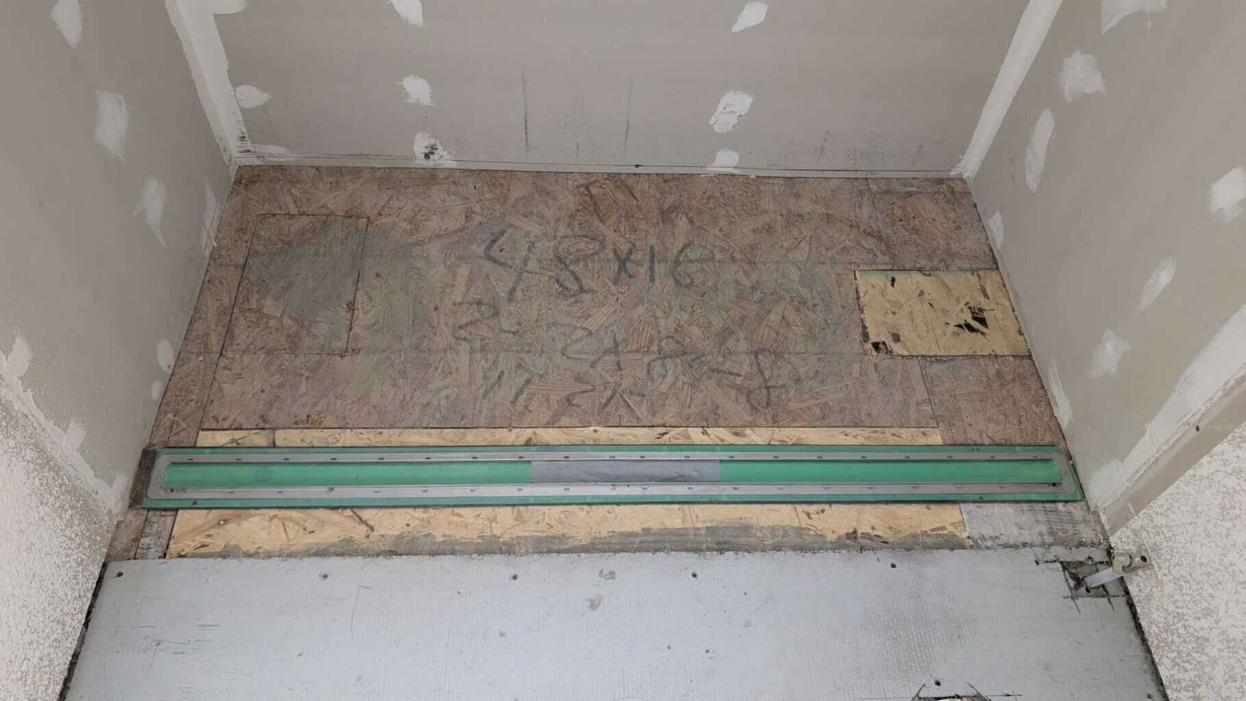 Shower pan demo'd - ready for foam pan