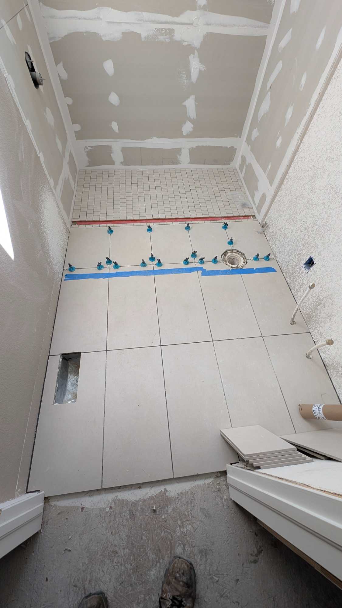 Hall bath floor and shower floor fully set2