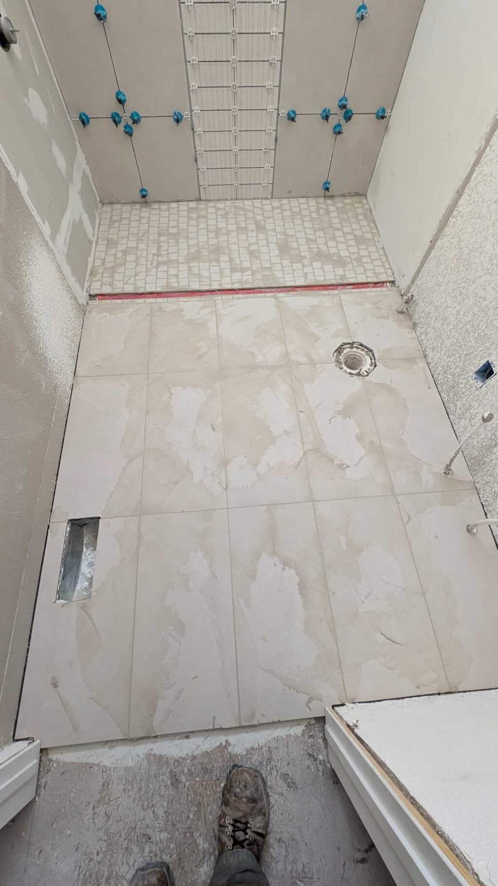 Grouting the floors