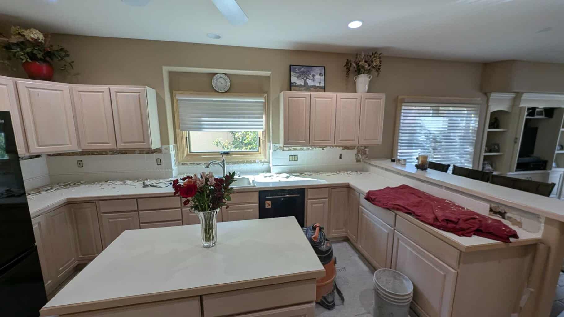 Beginning to demo backsplash