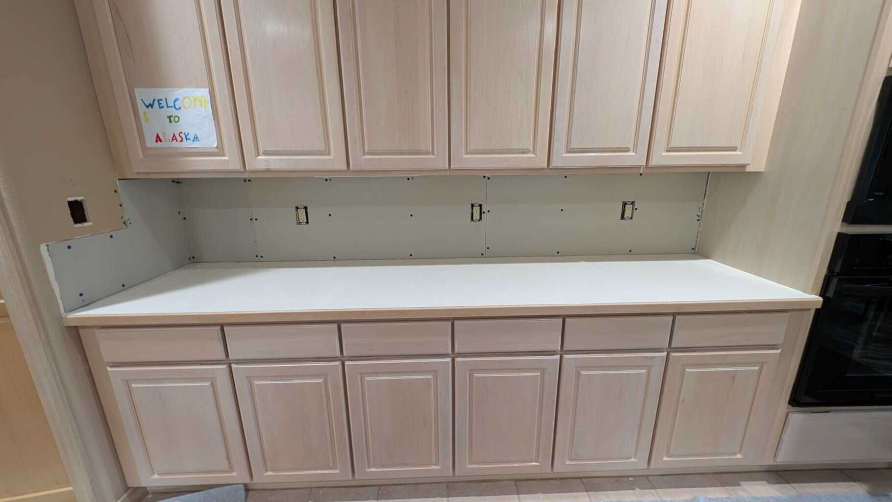 Foam board walls installed