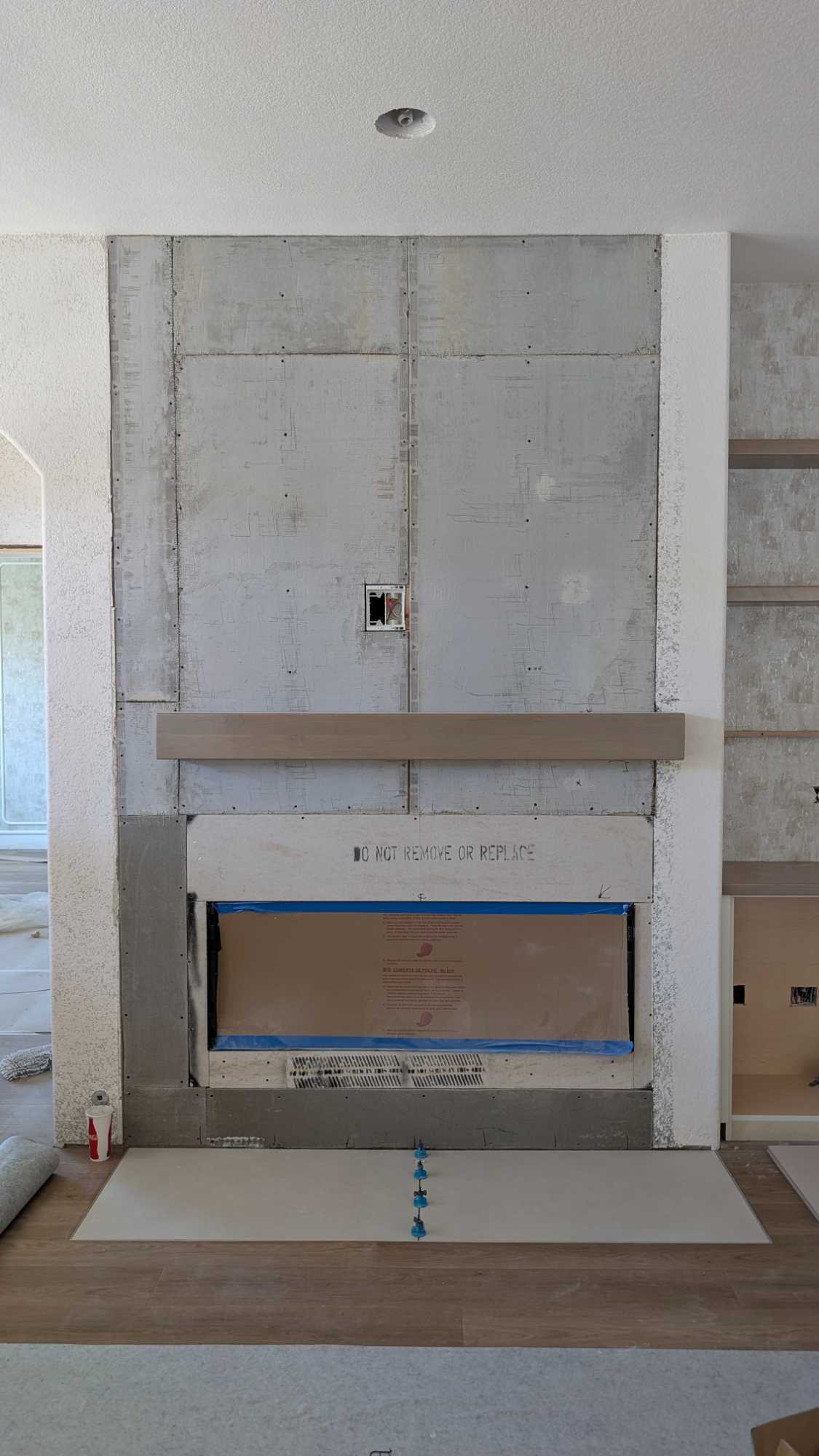 Hearth Schluter and tiles installed