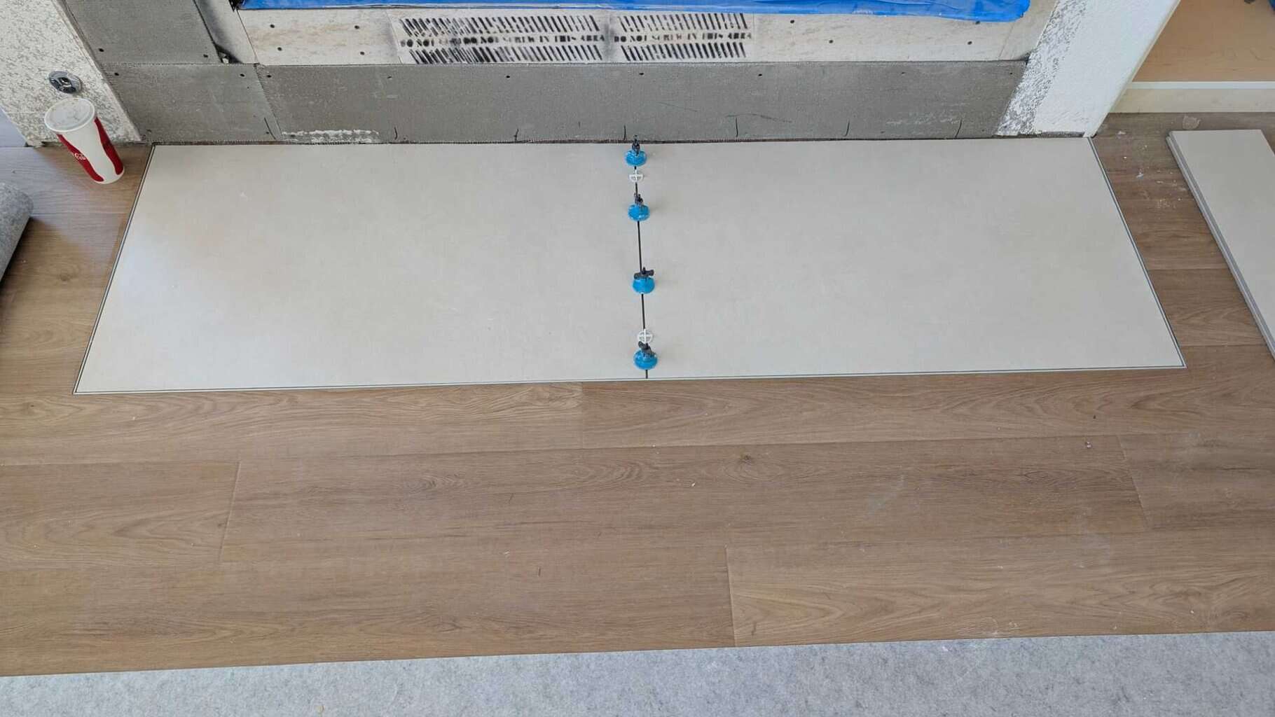 Hearth Schluter and tiles installed2