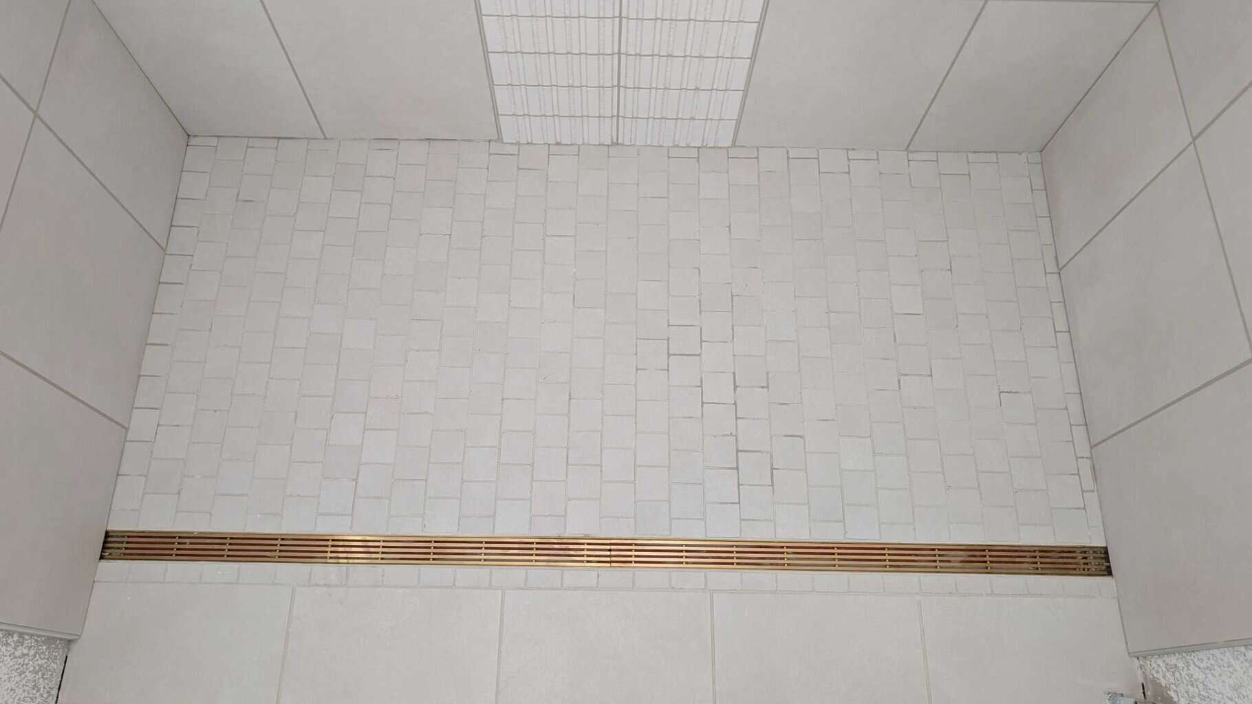 Shower drain grate cut and set