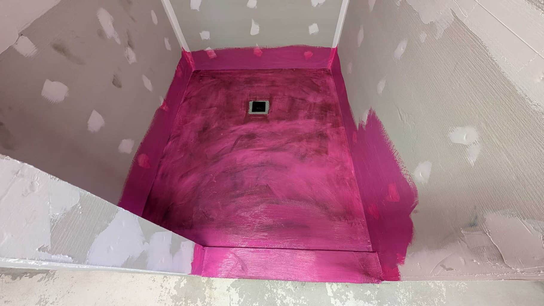 Shower pan waterproofed
