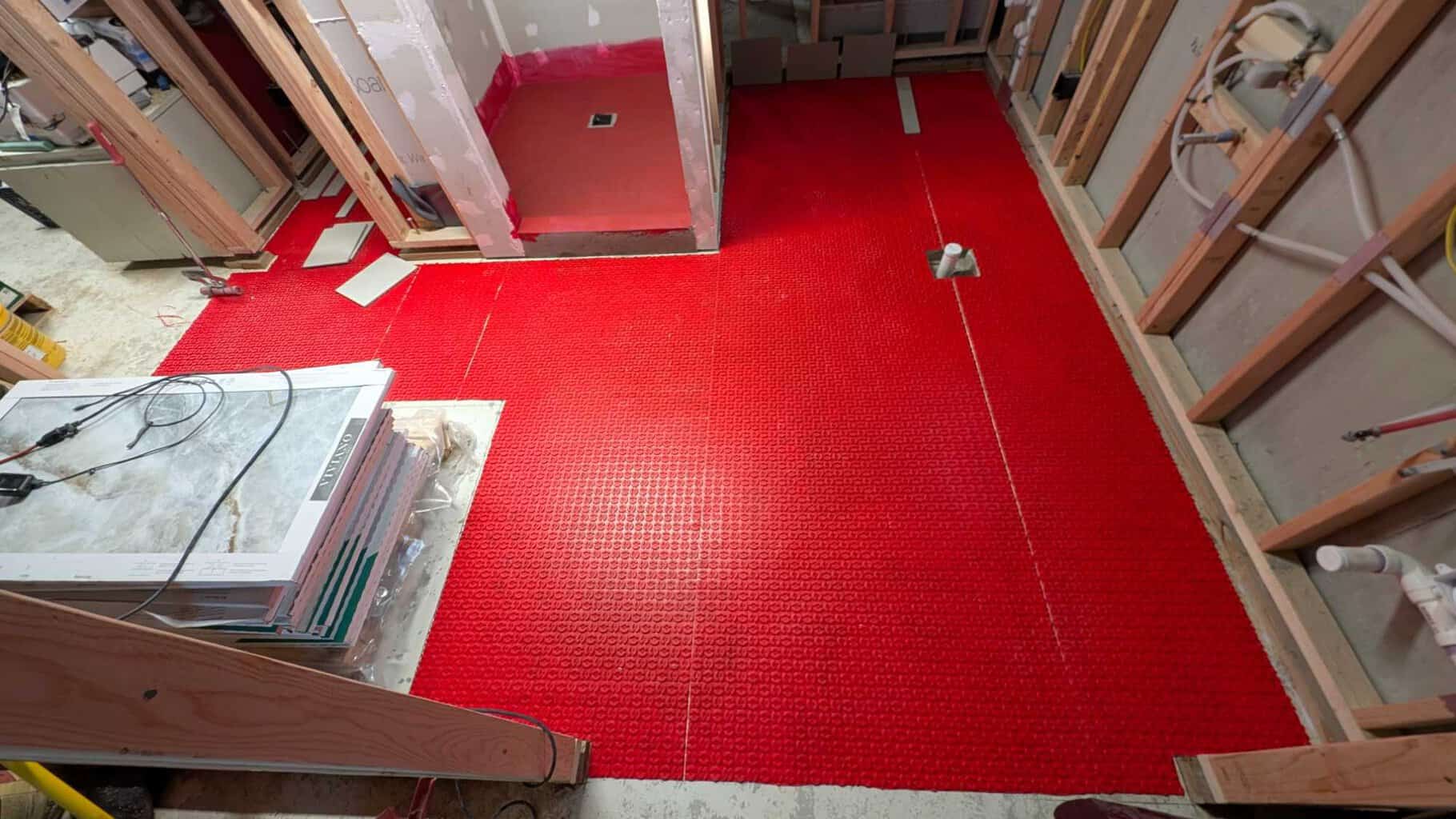 Warm wire underlayment installed