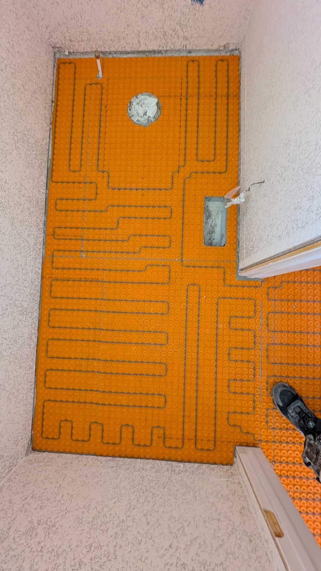 Warm wire cables installed in primary bath3