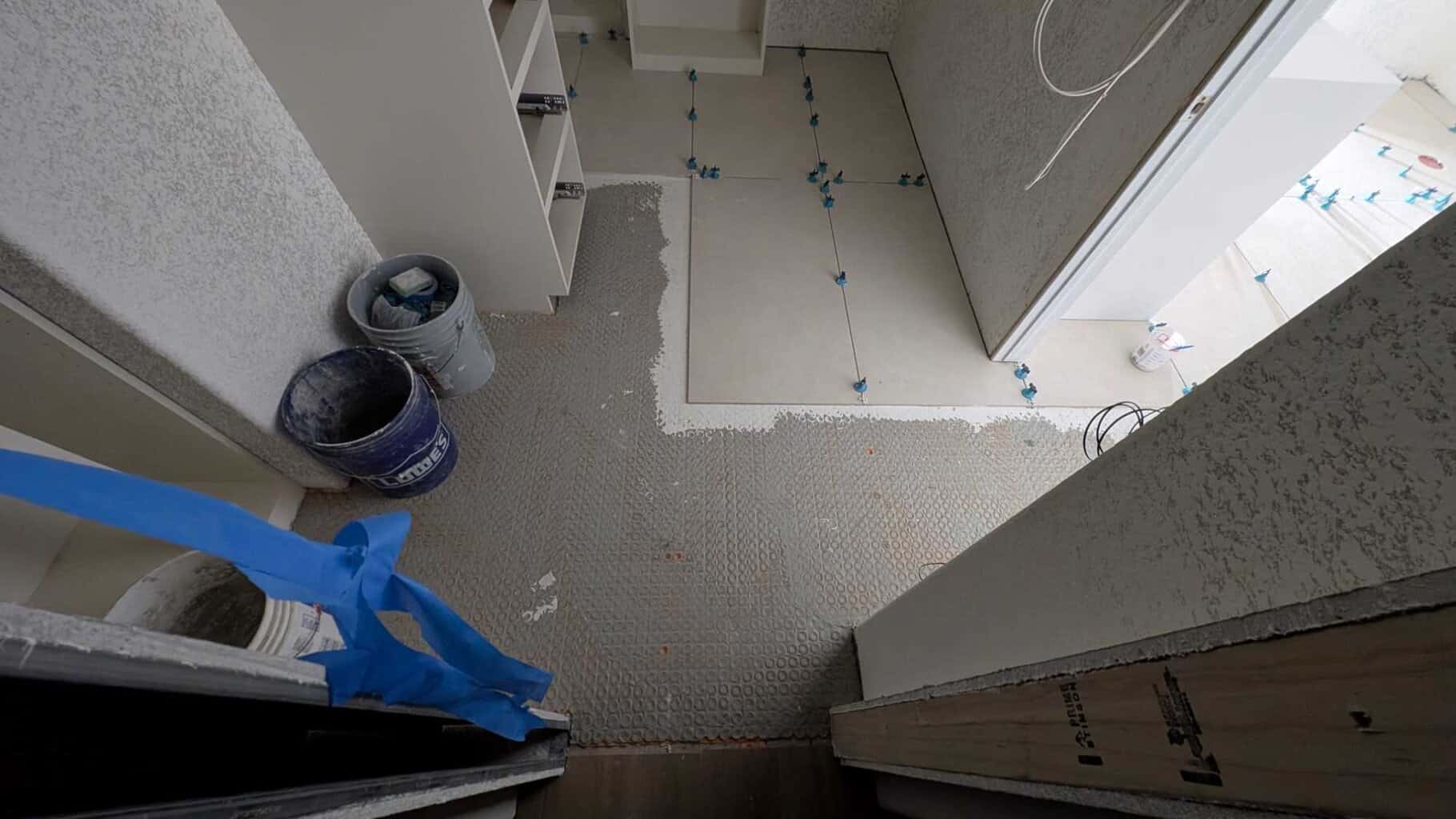 A good portion of the primary bath and closet floor is set3