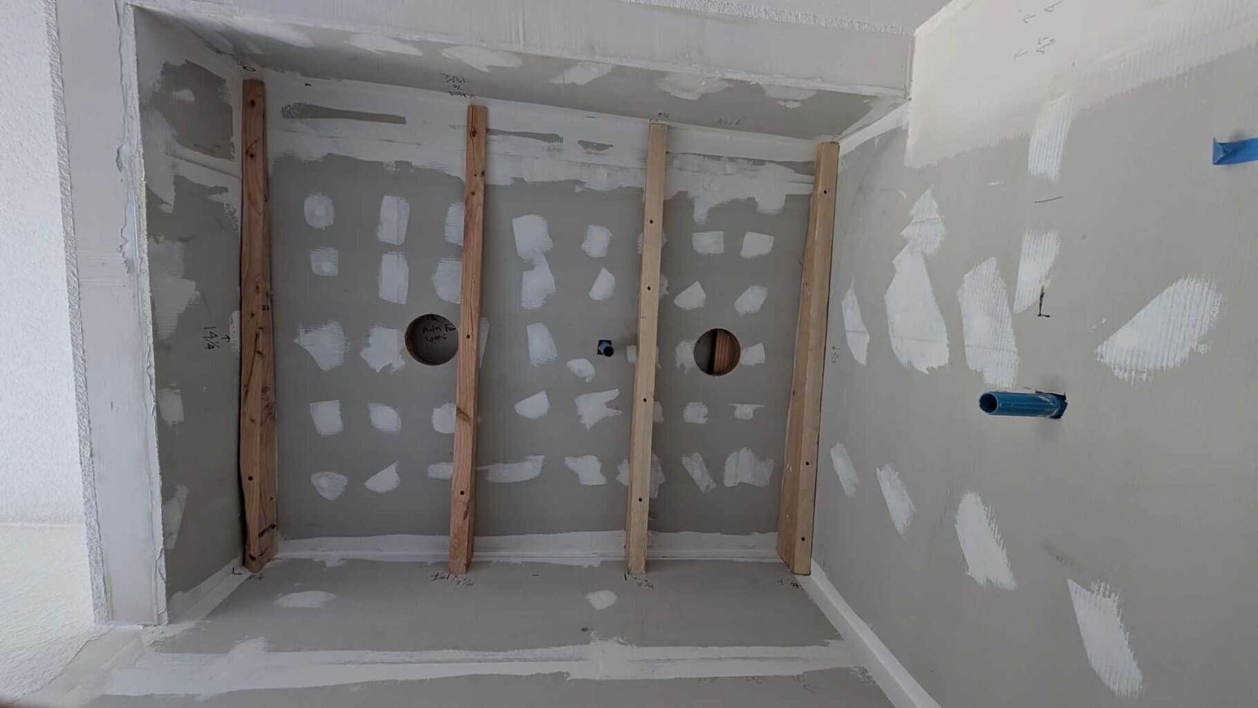 Installing new slope on primary shower ceiling