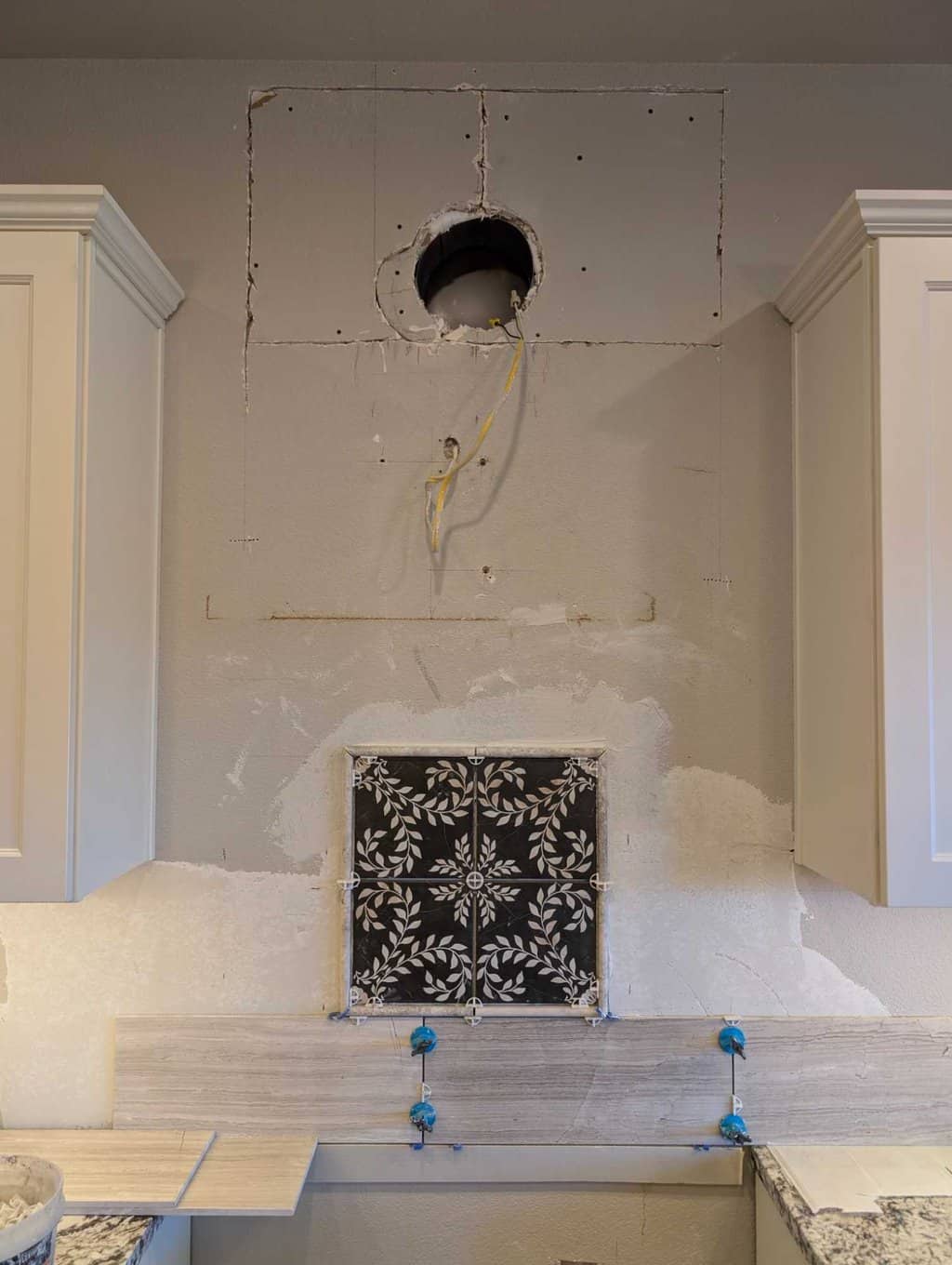 Backsplash in progress