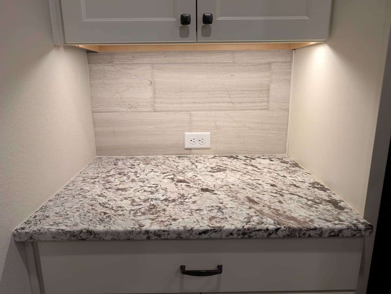 Backsplash grouted and finished