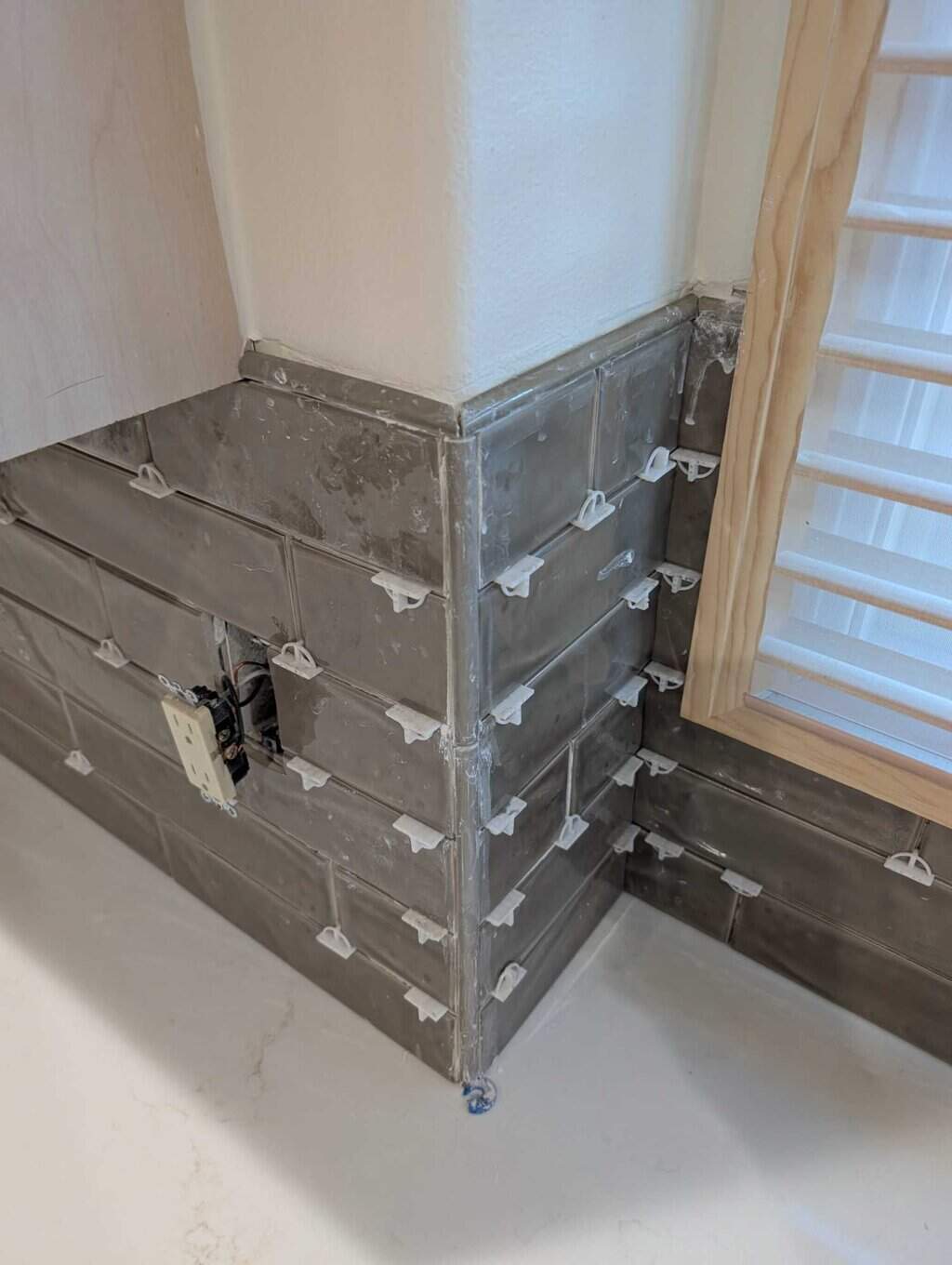 Tile on window corner