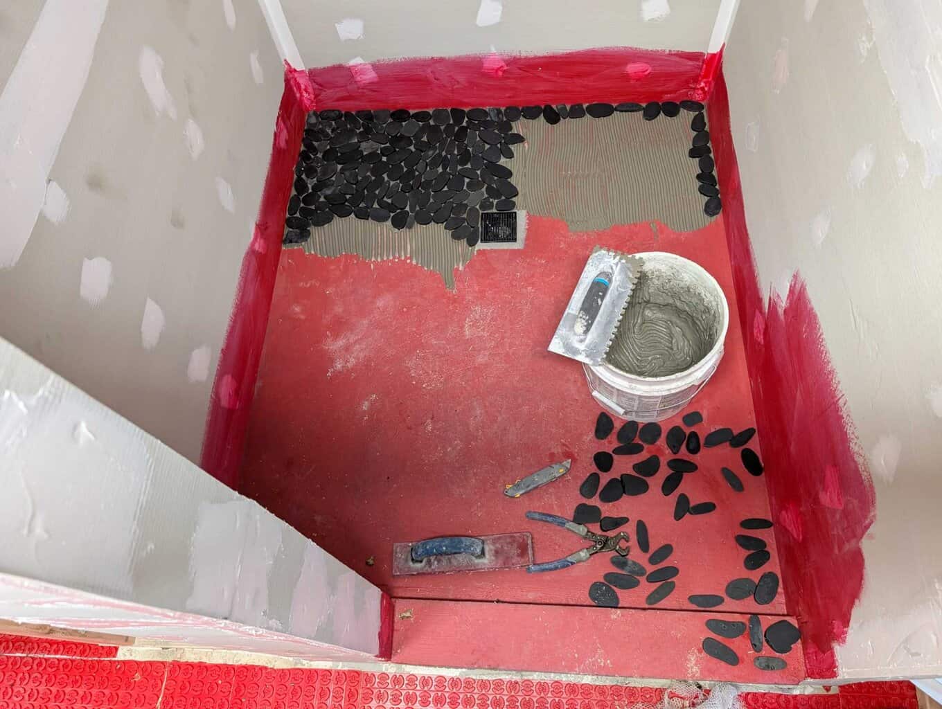 Installing primary shower floor