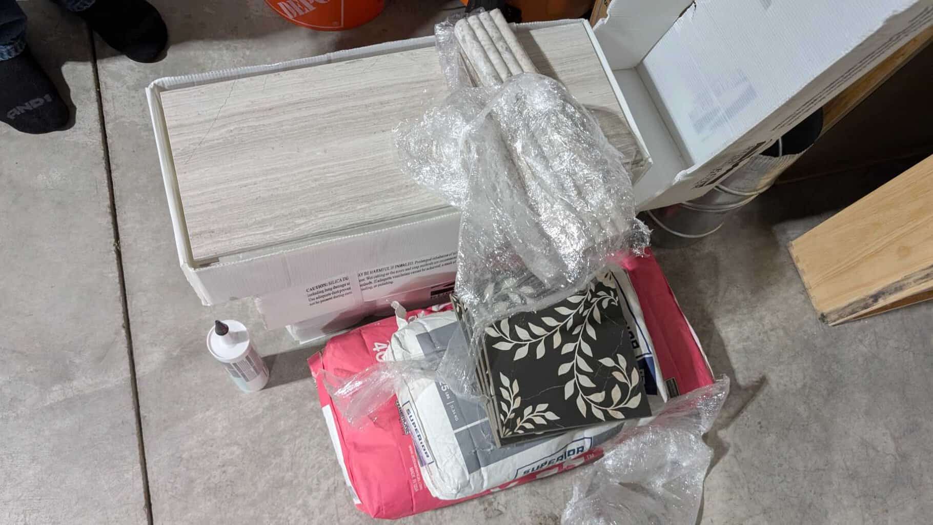 Materials to be installed on kitchen backsplash