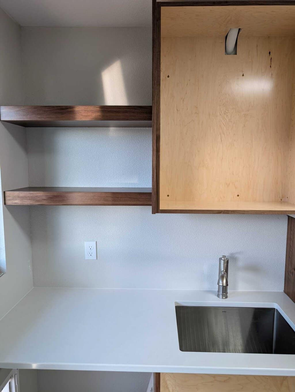 Part of pantry backsplash to be set