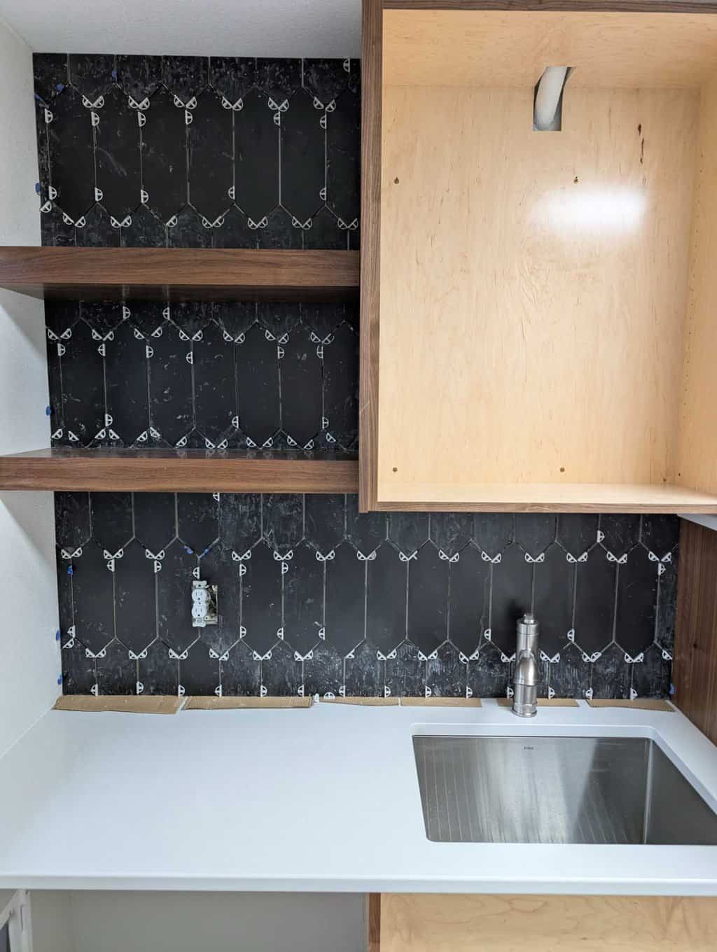 Pantry backsplash fully set