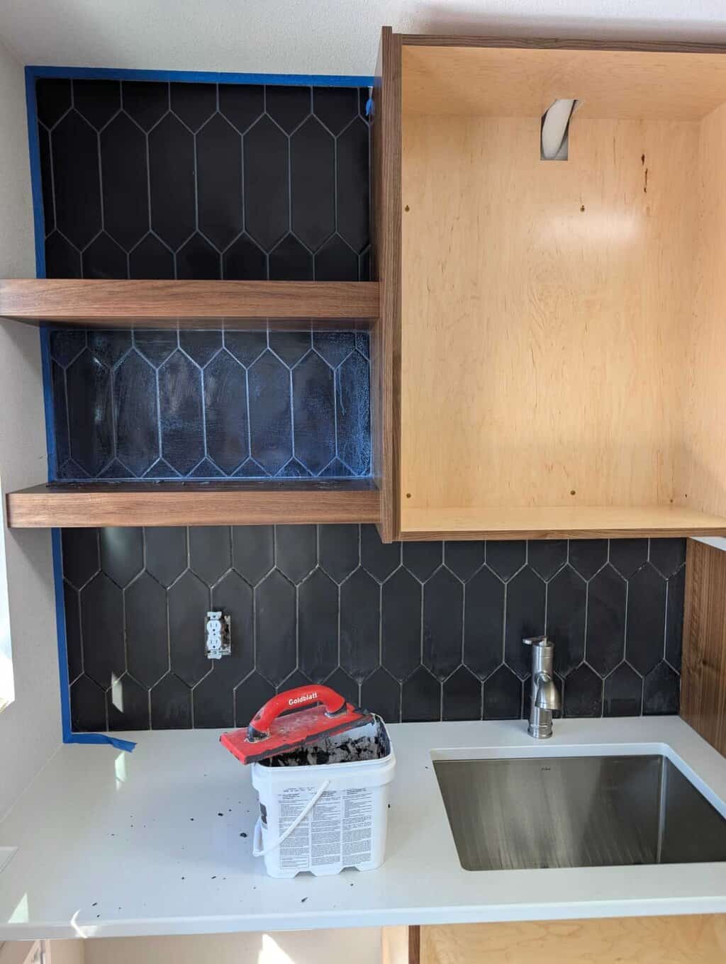 Grouting in progress