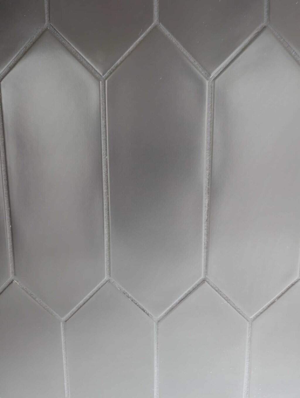 Closeup of backsplash tile grouted