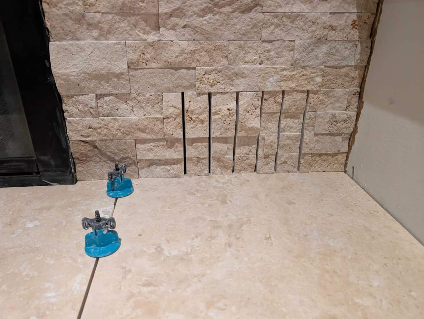 Closeup of fireplace vent holes