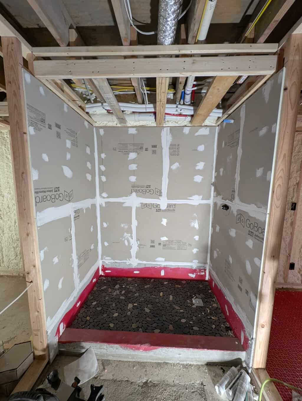 Foam board joints and screwed sealed