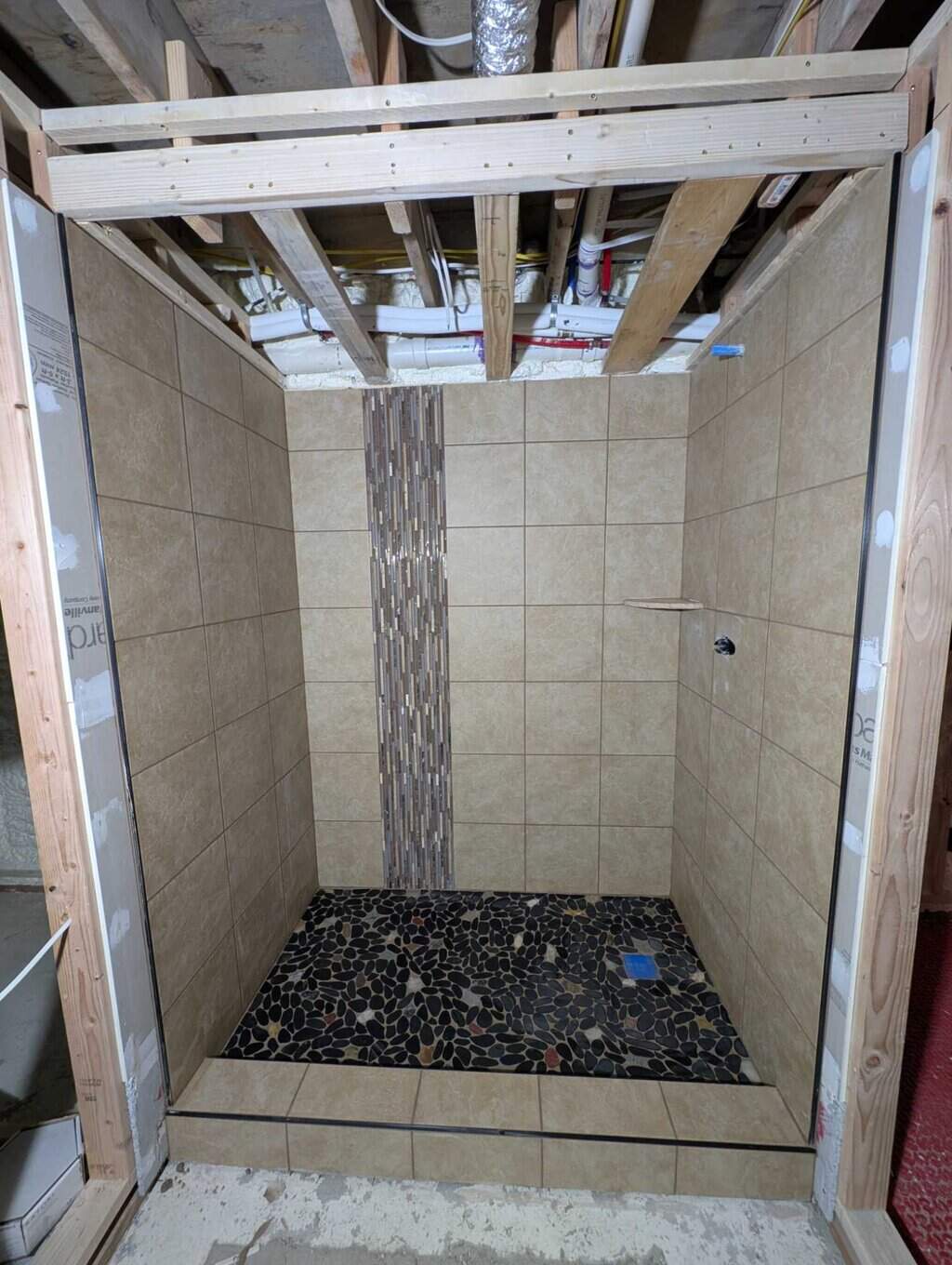 Shower grouted and finished