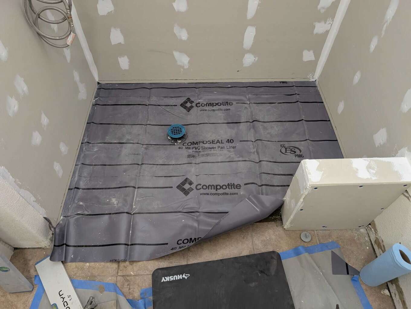 Liner installed and walls installed