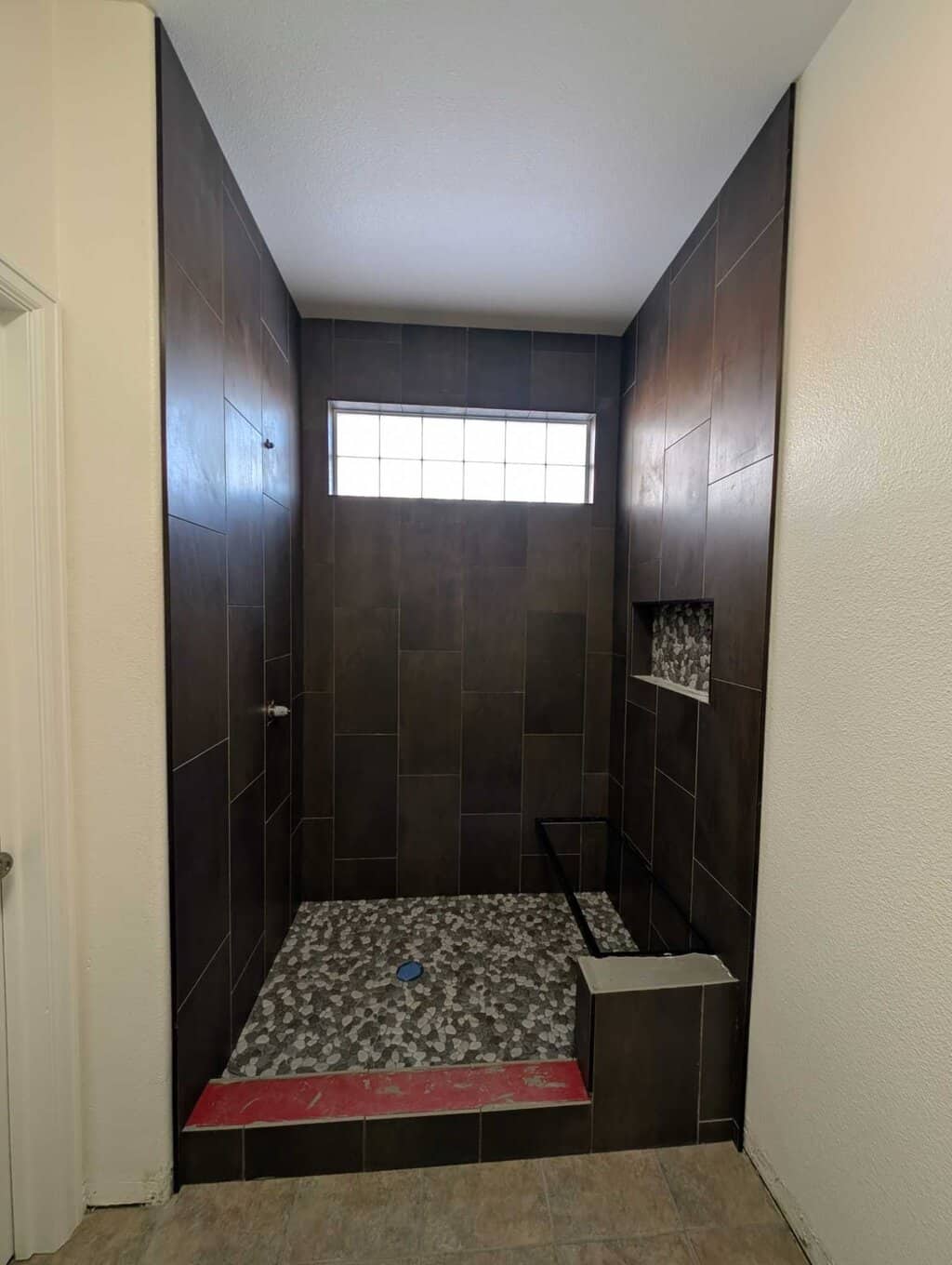 Primary shower to be grouted