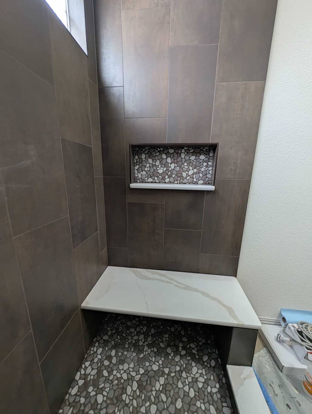 Primary bath shower completed