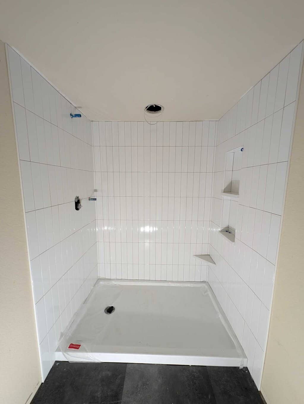 Basement shower fully set