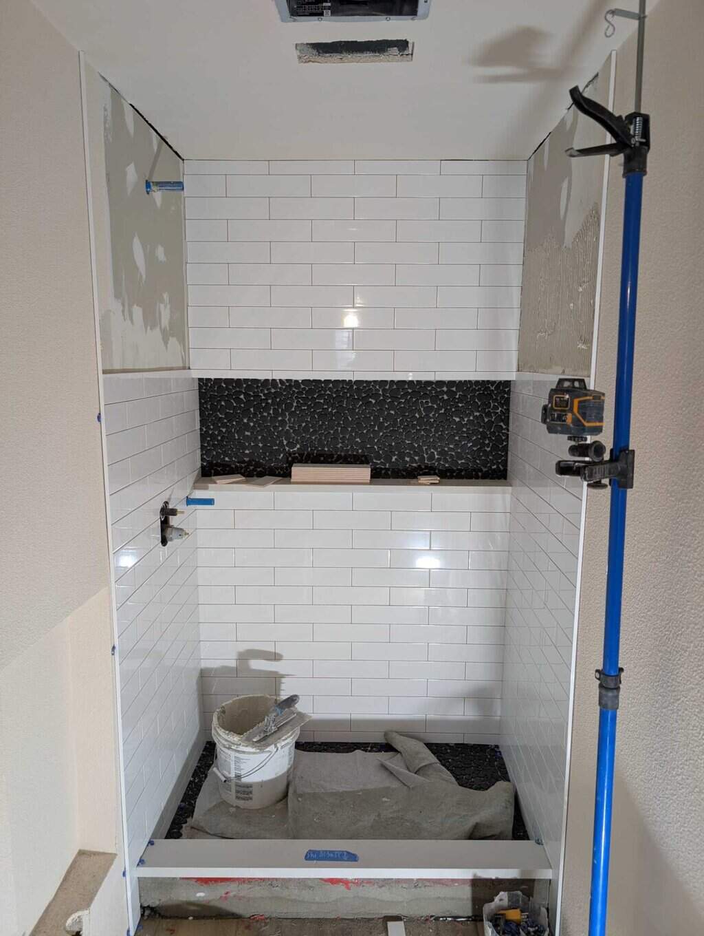 Progress on setting shower