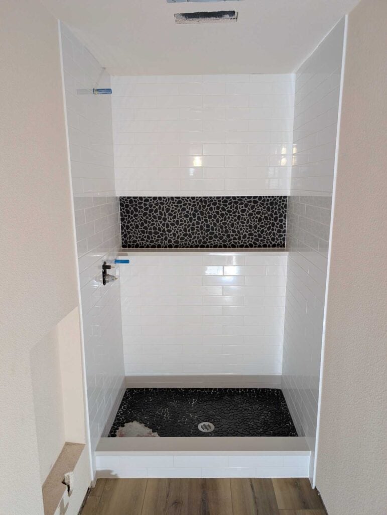 Shower finished except for floor