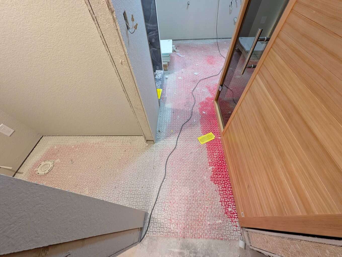 Membrane to be cleaned and warm wire installed