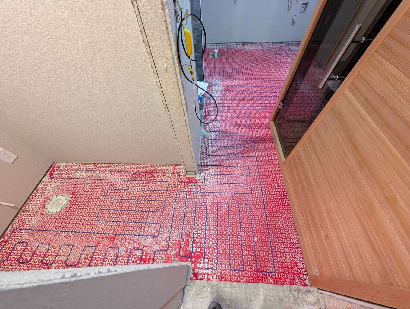 Warm wire and sensors installed