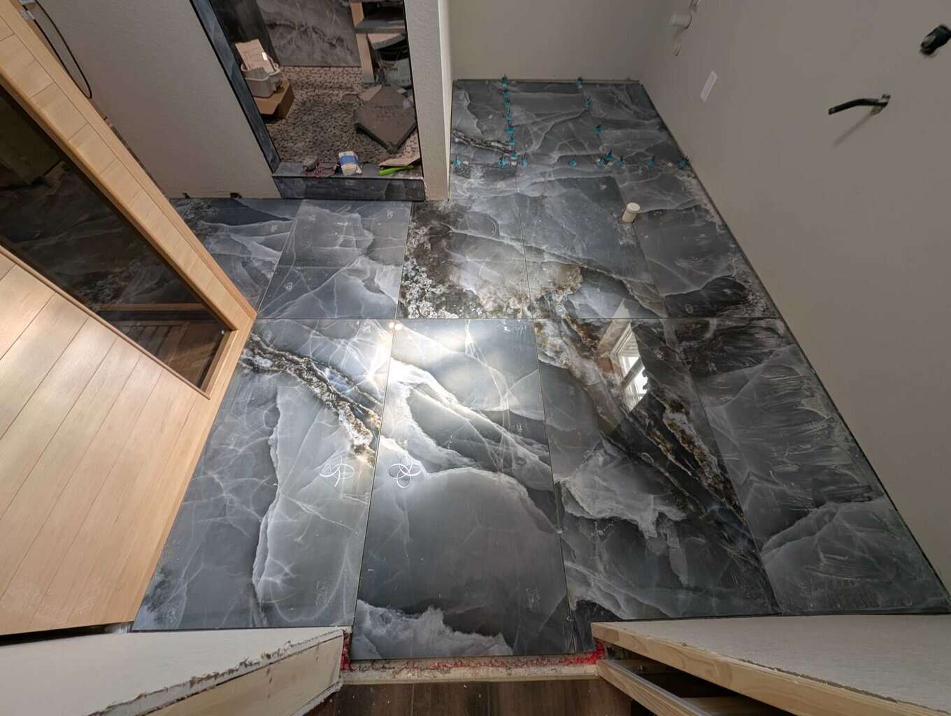 Primary bath floor fully set