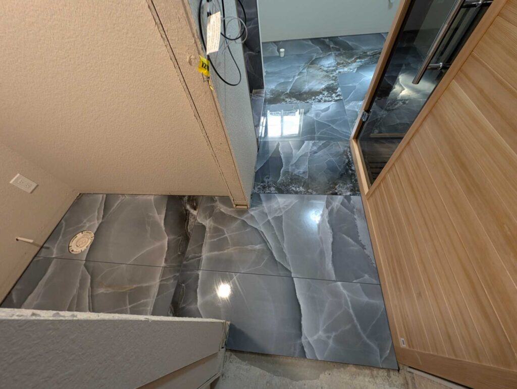 Floor grouted and finished