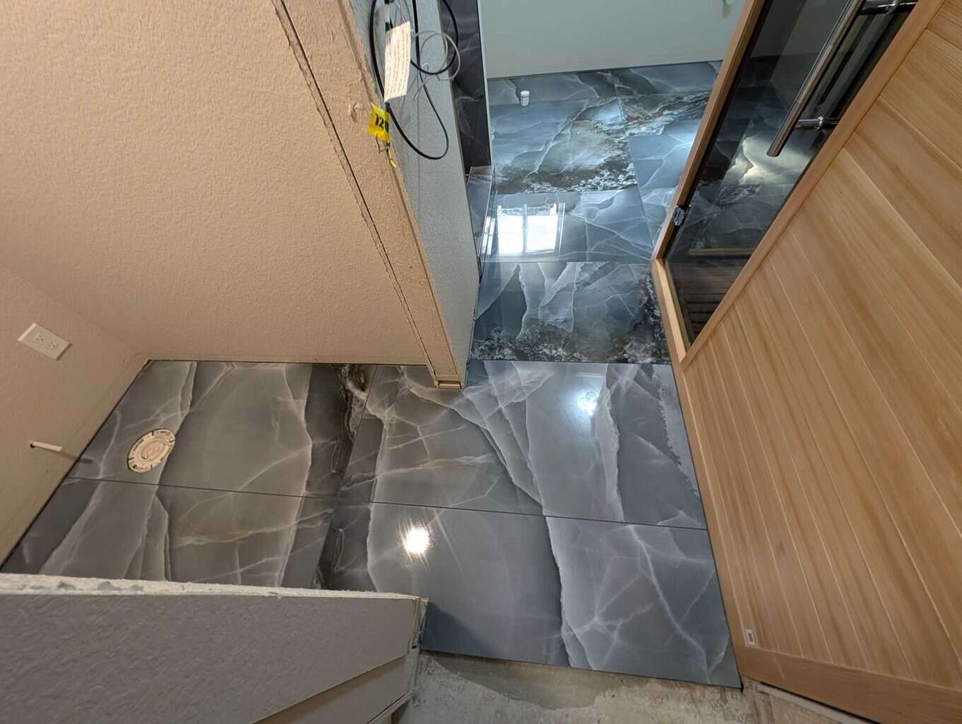 Floor grouted and finished