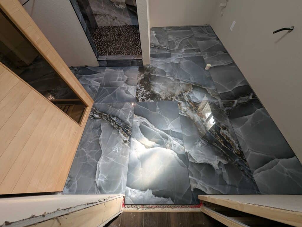 Floor grouted and finished