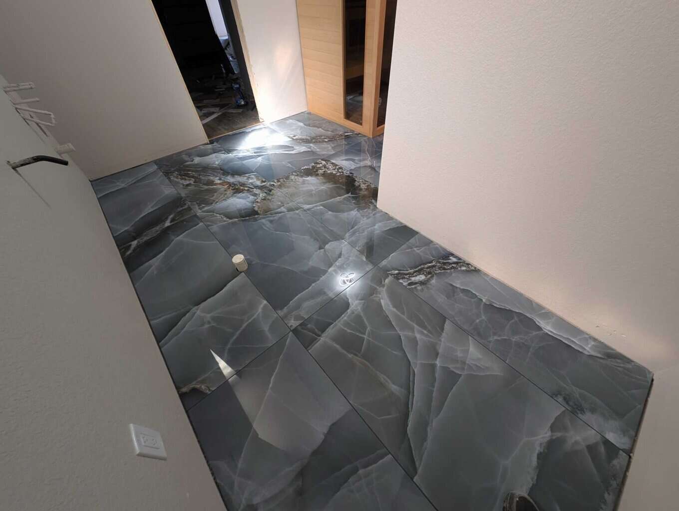 Floor grouted and finished