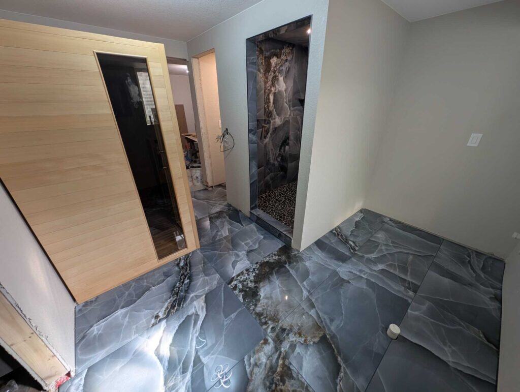 Primary bath tile finished