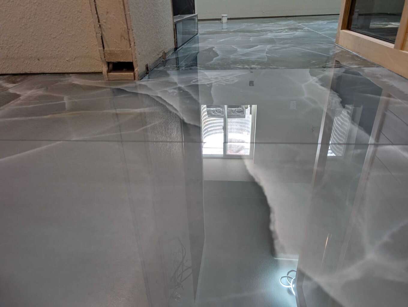 Floor grouted and finished