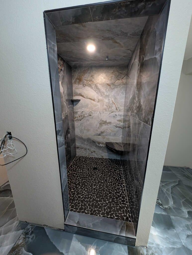 Primary bath tile finished