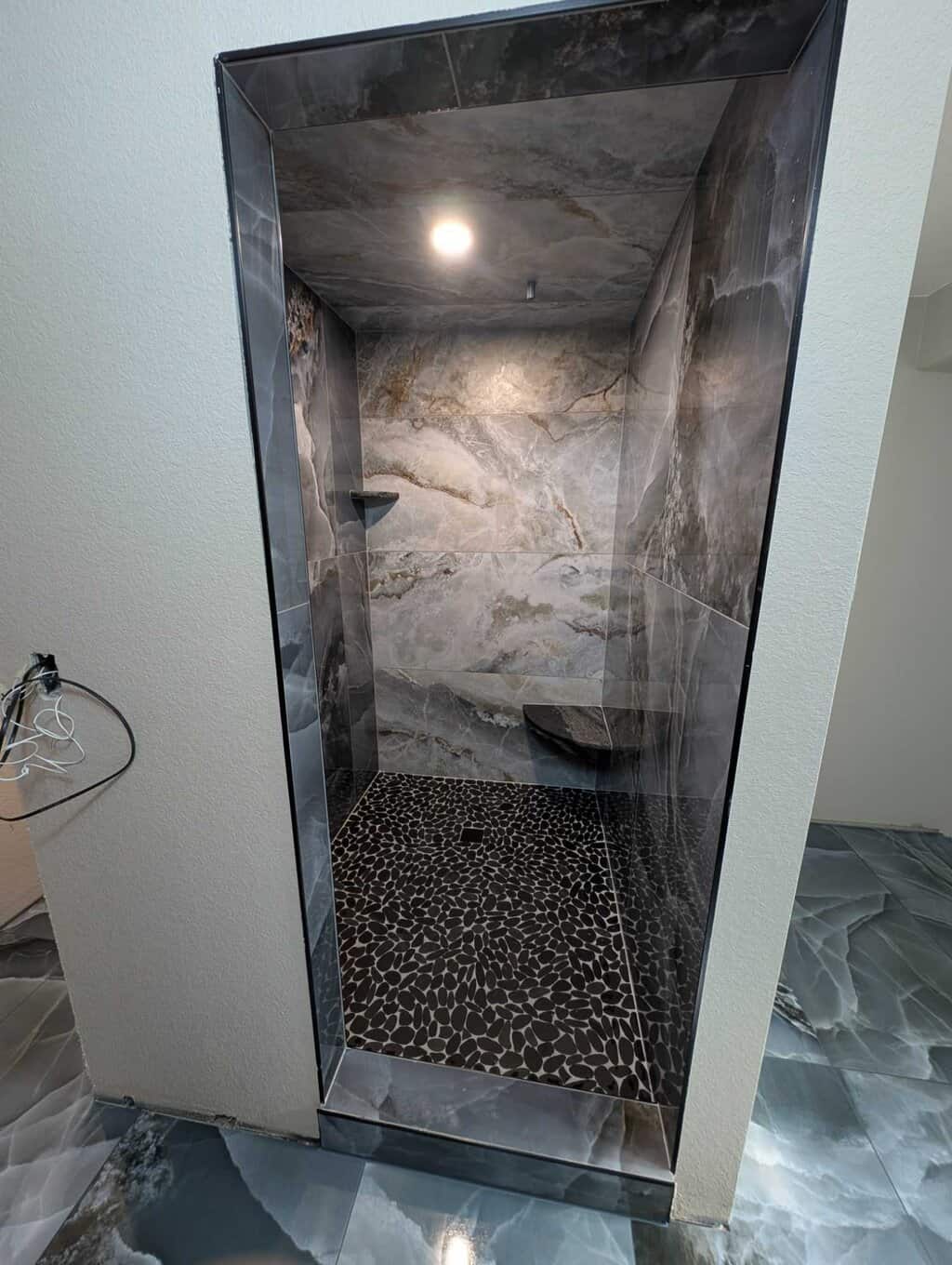 Primary bath tile finished