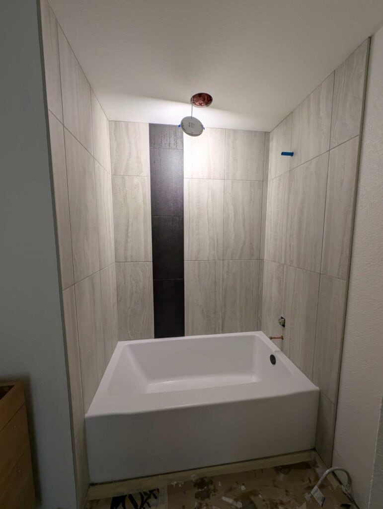 Hall tub surround finished