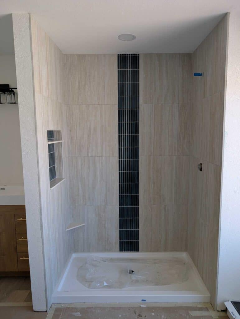 Primary shower surround finished