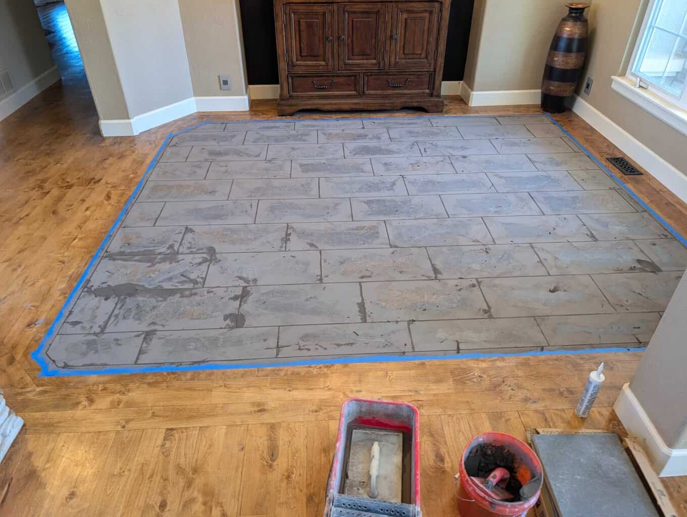 Grouting this floor