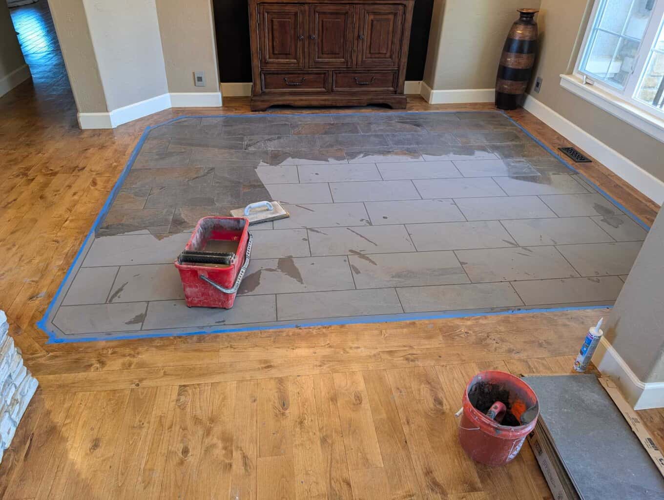 Grouting this floor